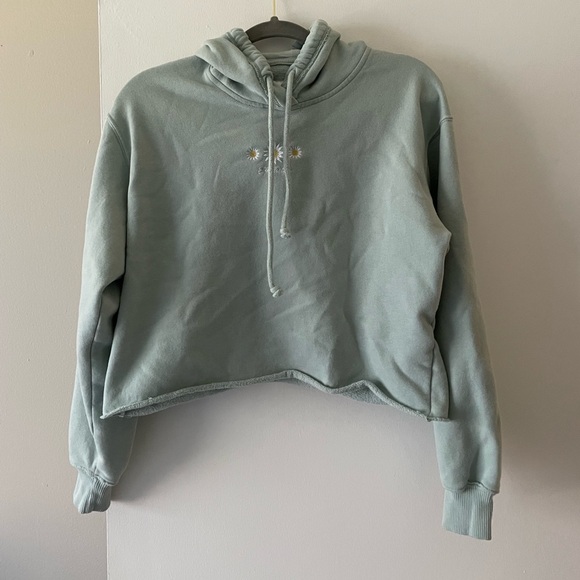 Hollister Tops - Hollister Light Green Crop Hoodie